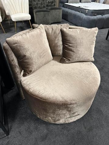 Nieuw brons goud velvet stof Draaistoel Fauteuil LUXE beschikbaar voor biedingen