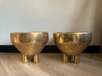 Mooie grote gouden potten / schalen - Set van 2, Rond, Binnen, Ophalen of Verzenden, Zo goed als nieuw