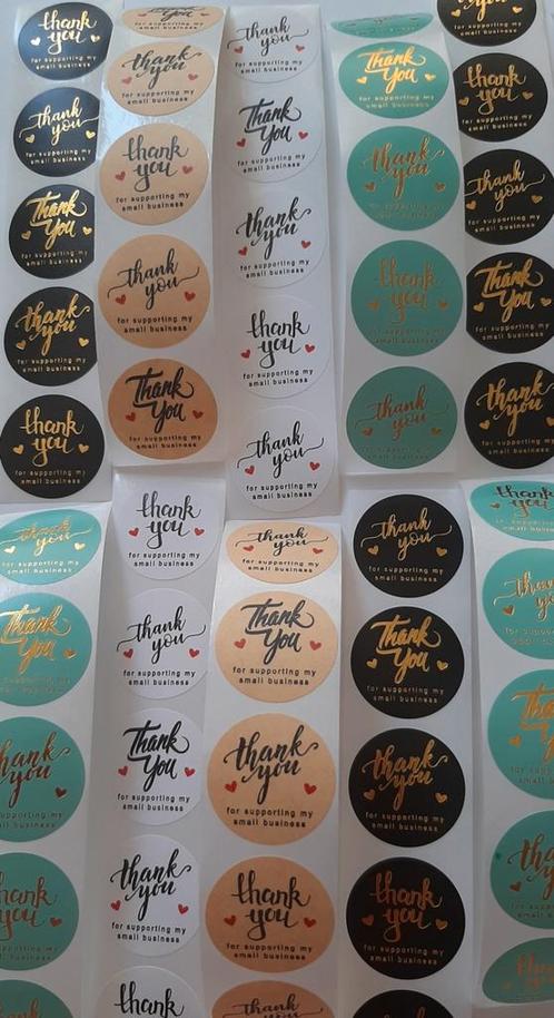 Nr. 84 :  80 stuks thank you for supp. My small business sti, Hobby en Vrije tijd, Stickers en Plaatjes, Nieuw, Meerdere stickers