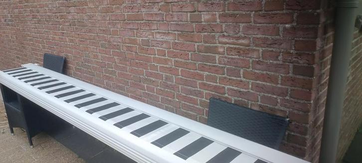 Prachtig mooi antraciet/wit elektrische knikarm zonnescherm, Tuin en Terras, Zonneschermen, Zo goed als nieuw, Knikarmscherm, 150 tot 300 cm