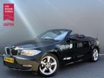 BMW 1 Serie Cabrio BWJ 2009 118i 143 PK High Executive CRUIS, 1-Serie, 4 stoelen, Leder en Stof, Zwart