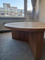 Zware Ronde Houten salontafel (groot en hoog!), Ophalen of Verzenden, Gebruikt