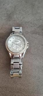 Fossil horloge met strasssteentjes, Staal, Gebruikt, Staal, Fossil