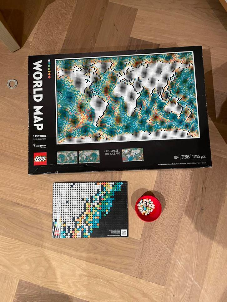 LEGO Art Wereldkaart 31203 - Complete Set, Kinderen en Baby's, Speelgoed | Duplo en Lego, Zo goed als nieuw, Lego, Complete set