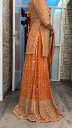 Oranje Sharara Set - Handgeborduurd, Maat 38/40 (M), Overige typen, Oranje, Ophalen of Verzenden