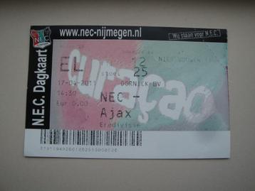 NEC - Ajax voetbalkaartje 17 april 2011 nr. 85. beschikbaar voor biedingen