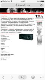 2 x TMA Contour 4,1 centerspeaker, Overige merken, Ophalen of Verzenden, Zo goed als nieuw, 120 watt of meer