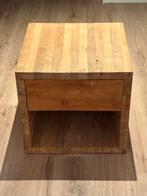 Teakhouten kubus met la, Huis en Inrichting, Minder dan 55 cm, Gebruikt, Vierkant, Modern