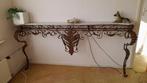 Sidetable / tafel met ijzeren ornamenten en marmeren blad, Ophalen, Gebruikt, 200 cm of meer, Klssiek