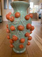 Aardewerken vaas met pompoentjes - Zeer goede staat, Ophalen, Overige kleuren, Aardewerk of Porselein, Zo goed als nieuw