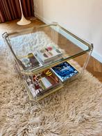 Vierkante vintage Hollywood Regency salontafel, Huis en Inrichting, Tafels | Salontafels, Ophalen, ., Vierkant, 50 tot 100 cm