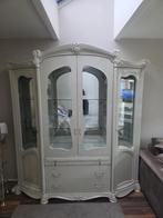 Crème/beige vitrinekast, Huis en Inrichting, Ophalen, Gebruikt, 100 tot 150 cm, Glas