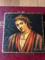 Portret van een dame, olieverf op paneel, Antiek en Kunst, Ophalen of Verzenden