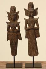 Mooi Boeddha beeld op standaard, bruin zwart, Ophalen of Verzenden, Nieuw