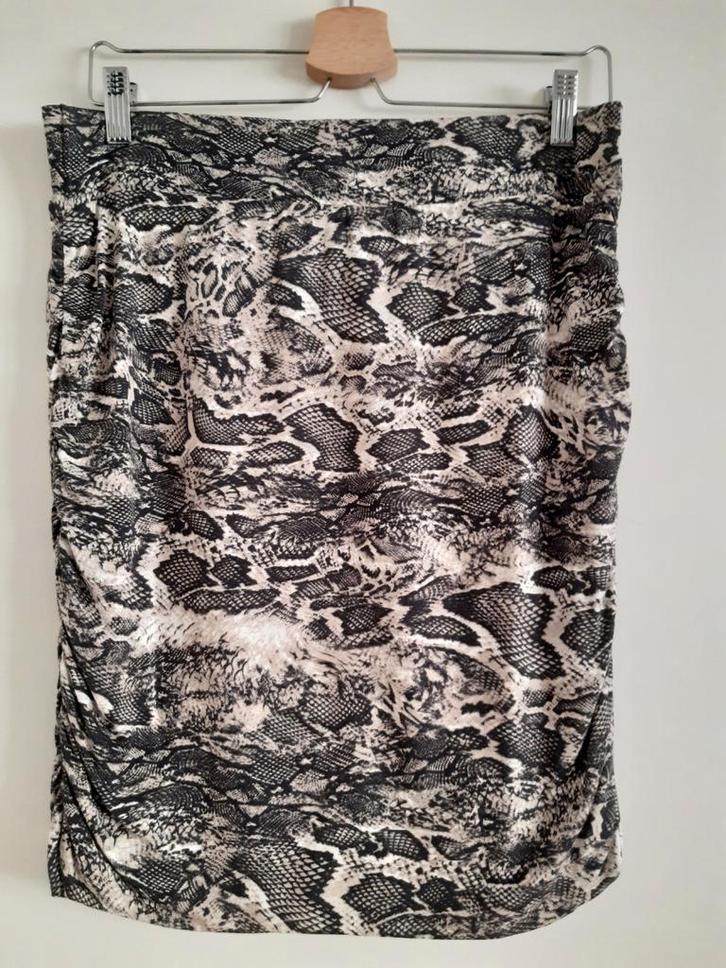 Slangenprint Rok - Maat M, Kleding | Dames, Rokken, Gedragen, Maat 38/40 (M), Zwart, Boven de knie, Ophalen of Verzenden