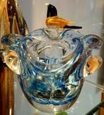 Glaskunst item met vogel mondgeblazen glas uniek, Ophalen of Verzenden
