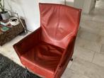 Montis Charly in tomato rood leer, Huis en Inrichting, Fauteuils, Ophalen, Gebruikt, Modern, 50 tot 75 cm