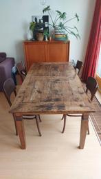 Tafel eettafel hout koloniale stijl, Ophalen, Gebruikt, 200 cm of meer, 50 tot 100 cm