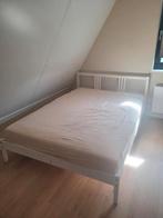 Ikea bed ledikant hout wit 140x200 incl 2 lattenbodems, Gebruikt, Wit, Tweepersoons, Hout
