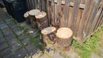 eikenhouten boomstammetjes, Tuin en Terras, Haardhout, Minder dan 3 m³, Ophalen, Blokken