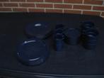 Camping borden, soepkoppen, kop en schotels blauw, Ophalen, Gebruikt, Overige materialen, Kop en/of schotel
