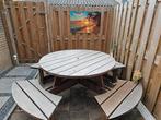 Stevige Douglas grote ronde picknicktafel, Ophalen of Verzenden, Zo goed als nieuw, Hout