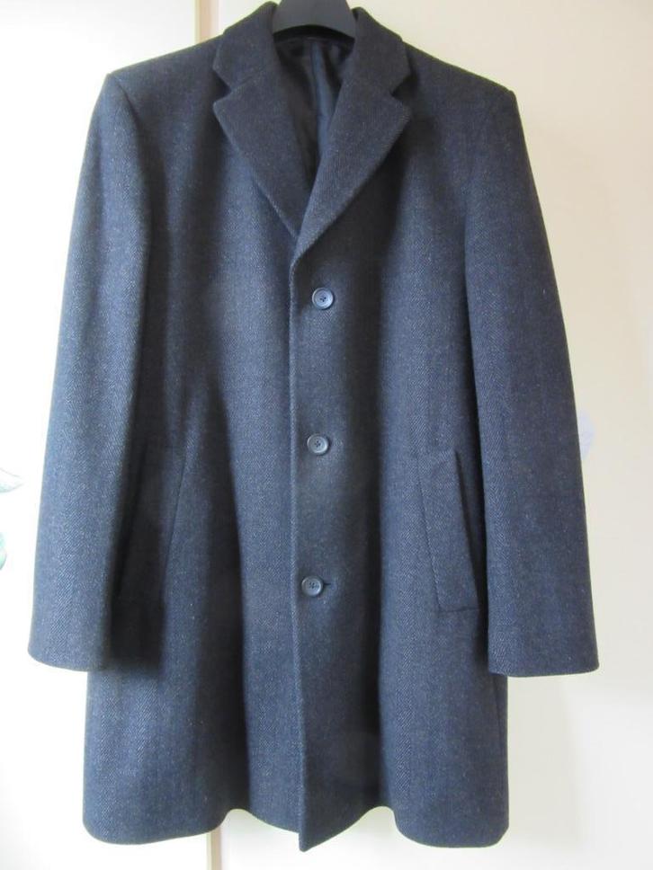 Stijlvolle wollen herenjas – Bijenkorf – maat 50 - antraciet, Kleding | Heren, Jassen | Winter, Zo goed als nieuw, Maat 48/50 (M)