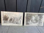 2 litho's Heiloo Nic Beetsweg en Stationsweg Abraham Brouwer, Antiek en Kunst, Ophalen