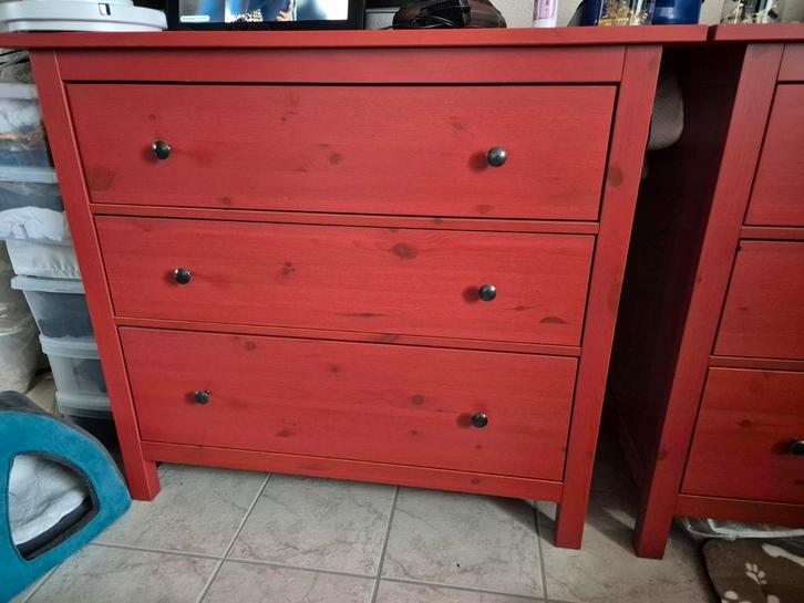 IKEA Ladekasten - Rode Beits, Huis en Inrichting, Kasten | Dressoirs, Gebruikt, 50 tot 100 cm, 25 tot 50 cm, Met lade(s), Grenenhout