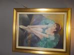 ballerina schilderij olieverf op doek Lajos Fuzesi, Antiek en Kunst, Ophalen of Verzenden