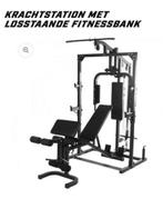 Gorilla krachtstation inclusief stang & circa 100kg, Sport en Fitness, Fitnessmaterialen, Overige typen, Zo goed als nieuw, Ophalen