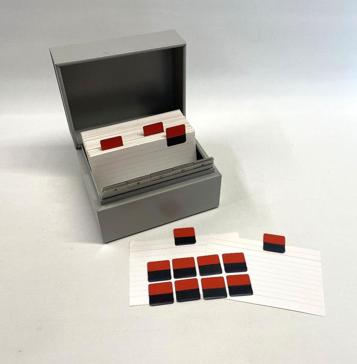 NVF kaartenbak + alfabet tabbladen jaren '70 vintage, Diversen, Bureau-accessoires, Gebruikt, Ophalen of Verzenden