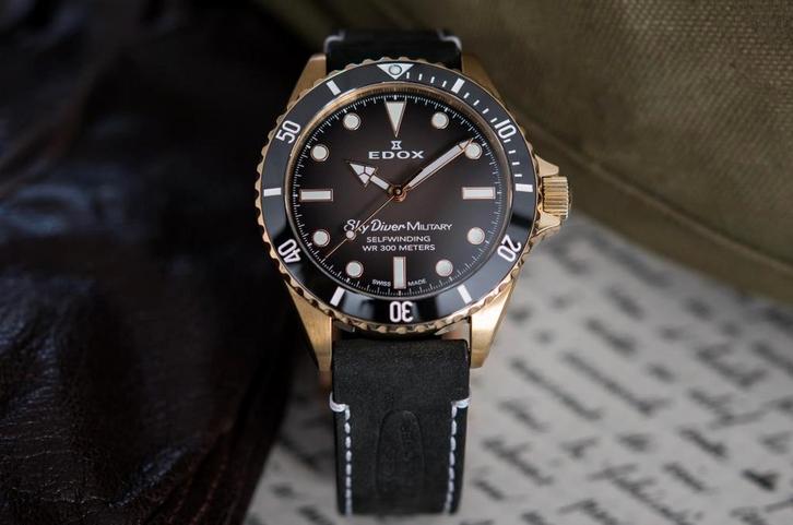 Edox SkyDiver Military Limited Edition 80115, Sieraden, Tassen en Uiterlijk, Horloges | Heren, Ophalen of Verzenden