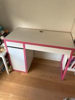 Micke bureau roze/wit, Huis en Inrichting, Bureaus, Ophalen, Gebruikt