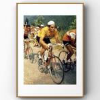 Eddy Merckx – Tour de France 1971, Molteni – Fine Art druk, Ophalen of Verzenden, Nieuw, Schilderij, Minder dan 50 cm
