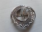 zilveren broche Kordes & Lichtenfels jaren '70, Gebruikt, Minder dan 4 cm, Ophalen of Verzenden, Zilver