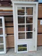 houten achterdeur met kozijn, roedes, dubbelglas, raam, Doe-het-zelf en Verbouw, Deuren en Horren, 80 tot 100 cm, Gebruikt, Hout