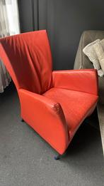 Montis Windy fauteuil oranje/terra leer, Ophalen, Gebruikt, 50 tot 75 cm, Leer
