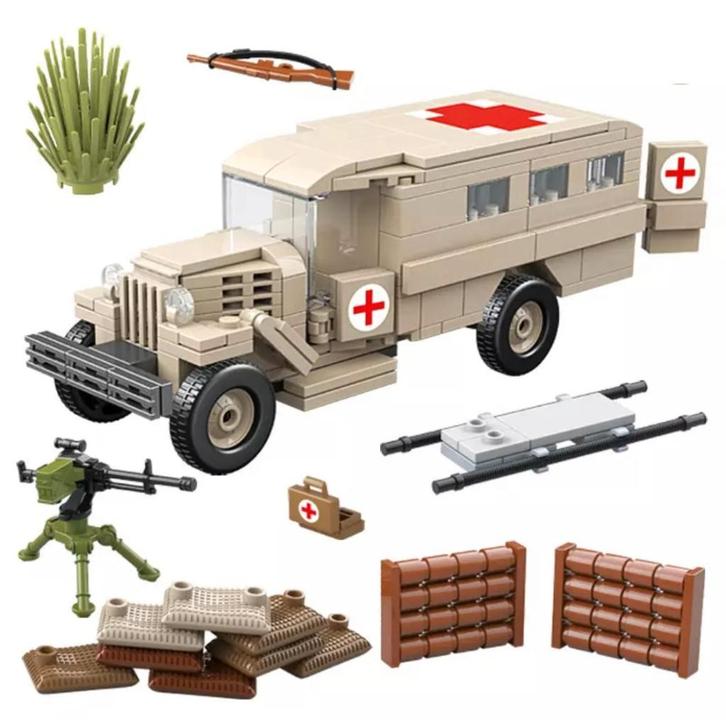 🎁 WW2 Bouwstenen - L16 - Russische GAZ-55 Ambulance 🎁, Kinderen en Baby's, Speelgoed | Bouwstenen, Nieuw, Ophalen of Verzenden