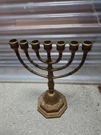 Bronzen Menora Kandelaar, Antiek en Kunst, Antiek | Kandelaars, Ophalen of Verzenden, Koper of Brons
