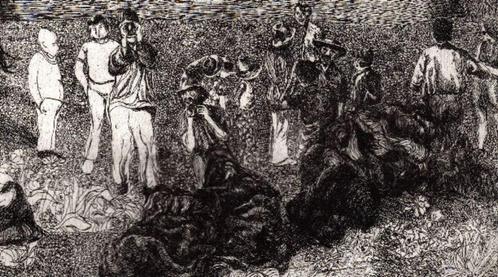 Moderne ets De eerste ontmoeting Etienne Kerkhof, 13-50, Antiek en Kunst, Kunst | Etsen en Gravures, Verzenden