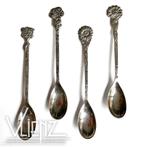 Theelepeltjes Douwe Egberts bloemen, roos, D.E. H. Hooijkaas, Antiek en Kunst, Ophalen of Verzenden