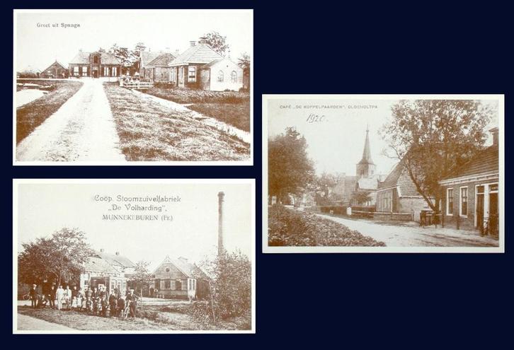Ansichtkaarten Oldeholtpa Nijelamer Nijetrijne Zandhuizen, Verzamelen, Ansichtkaarten | Nederland, Ongelopen, Friesland, 1920 tot 1940