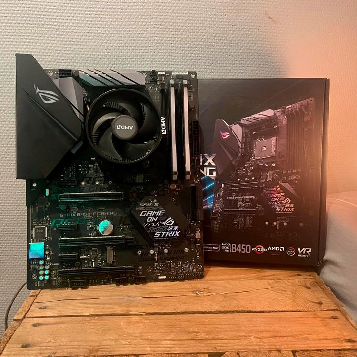 PC upgrade set – Ryzen 5 2600 / ROG Strix B450-F / 16GB Ram, Computers en Software, Moederborden, Zo goed als nieuw, AMD, DDR4