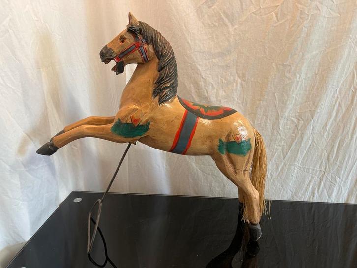 Antiek Houten Paard Decoratie, Antiek en Kunst, Antiek | Overige Antiek, Ophalen of Verzenden