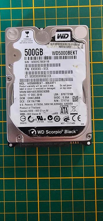 
Western Digital WD Scorpio Black 500GB 2.5” harde schijf –  beschikbaar voor biedingen