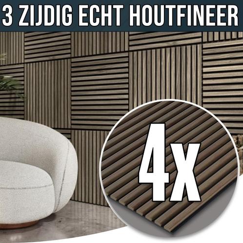 Akoestische Wand Panelen - 4 Stuks - 60x60 - Echt Houtfineer, Huis en Inrichting, Woonaccessoires | Wanddecoraties, Nieuw, Ophalen of Verzenden