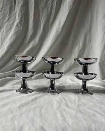 Vintage Alfra Italy (Alessi) design ijscoupes set van 6 beschikbaar voor biedingen