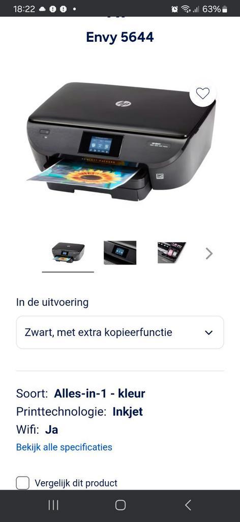 HP ENVY 5644 printer, Computers en Software, Printers, Gebruikt, Printer, Kopieren, Scannen, Ingebouwde Wi-Fi, Ophalen of Verzenden