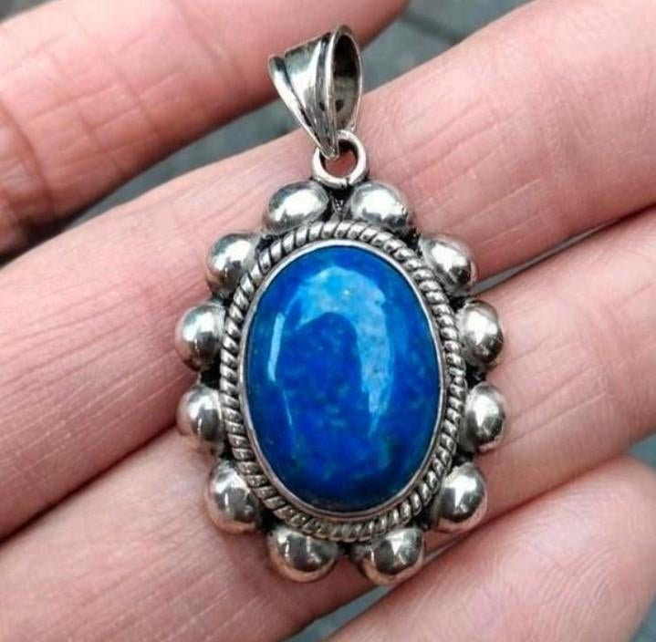 Lapis lazuli kettinghanger, Verzenden, Nieuw, Blauw, Zilver